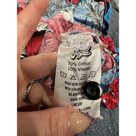 JOGAL Men's Short Sleeve Flower Casual Button Down Hawaiian Shirt‎ Floral XL - Picture 4 of 5